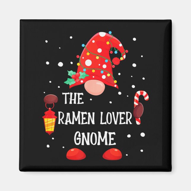 Imã The Ramen Lover Gnome Matching Family Christmas Gn (Frente)