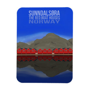 Ímã The Red Boat Houses Sunndalsøra Noruega