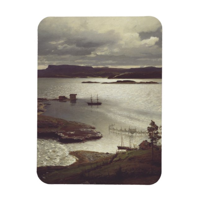 Ímã The Sandvik Fiord by Hans Gude (Vertical)