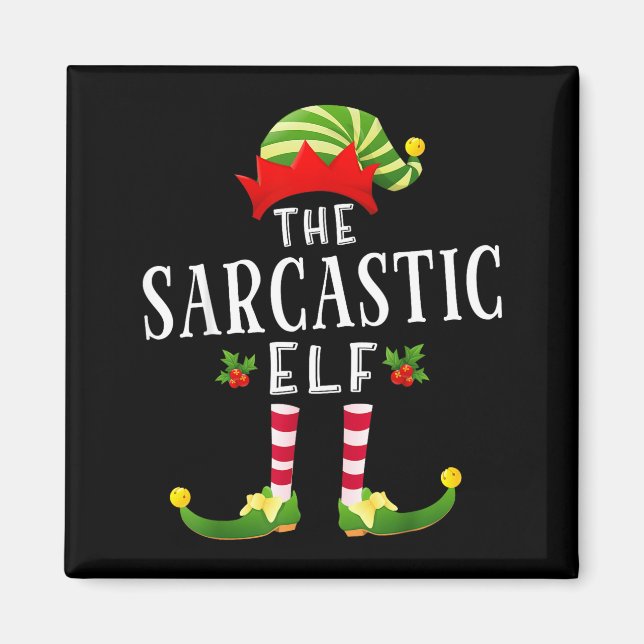 Imã The Sarcastic Elf Christmas Matching Pajama  (Frente)