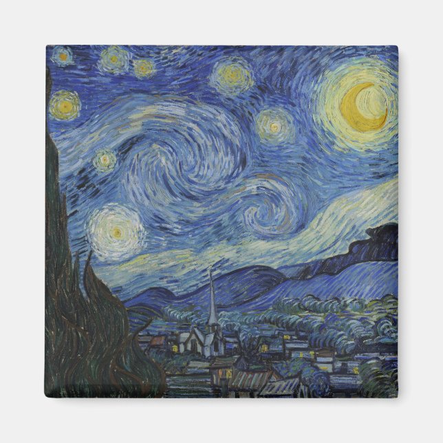 Imã The Starry Night (Vincent van Gogh) (Famosa Arte) (Frente)