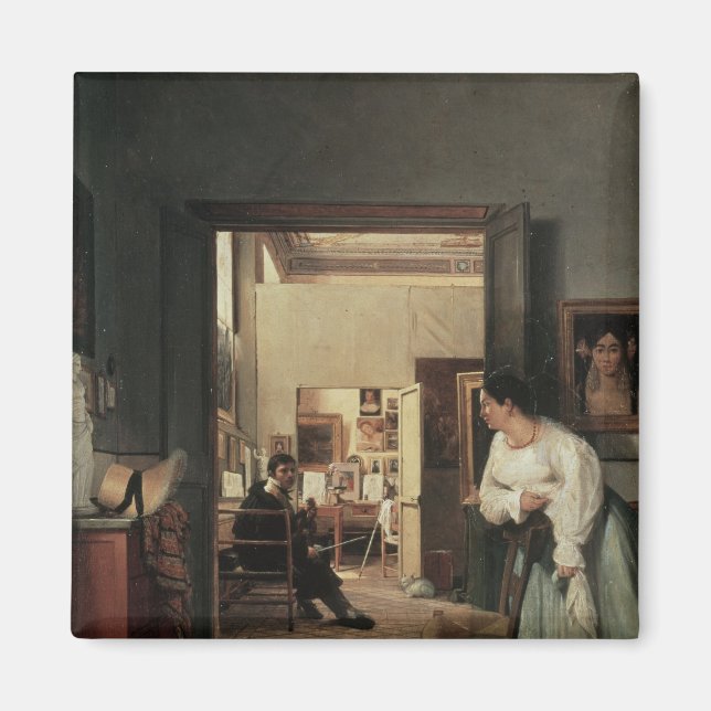 Imã The Studio of Ingres in Roma, 1818 (Frente)