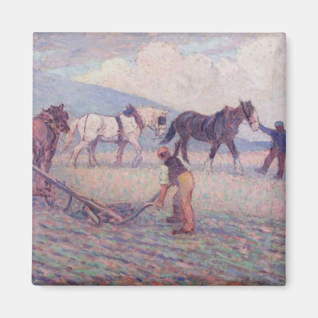 Imã The Turn-Rice Plow, c.1909 (óleo na canvas) (Frente)