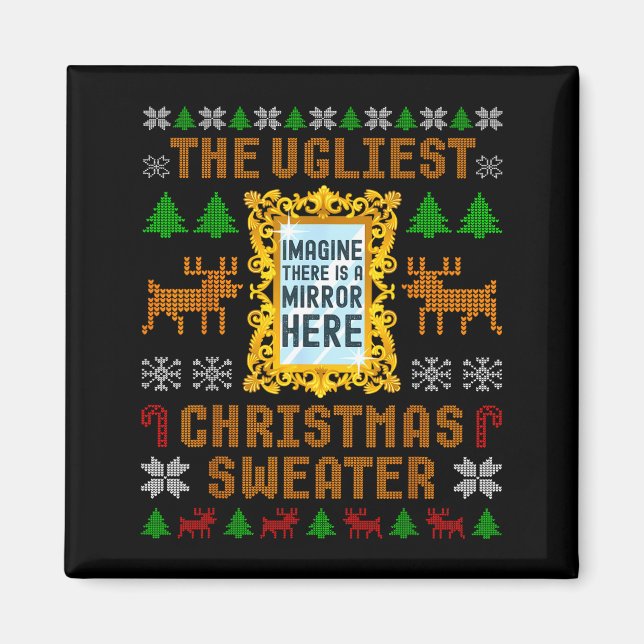 Imã The Ugliest Christmas Sweater With An Image Of A M (Frente)