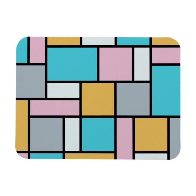 Ímã Theo Van Doesburg - Composição 17 - Arte Mondrian (Horizontal)
