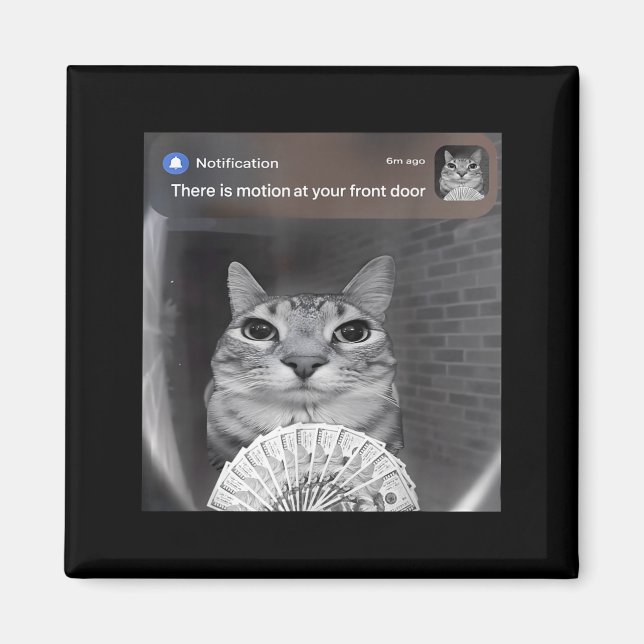 Imã There Is Motion At Your Front Door Funny Cat Motio (Frente)