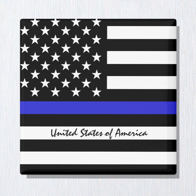 Imã Thin Blue Line e polícia de bandeira americana / e (Criador carregado)