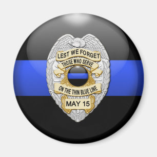 Imã Thin Blue Line & Lest We Forget Badge