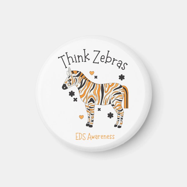Imã "Think Zebras" Ehlers Danlos Syndrome Button (Frente)