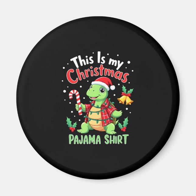 Imã This Is My Christmas Turtle Pajama Shirt Buffalo P (Frente)