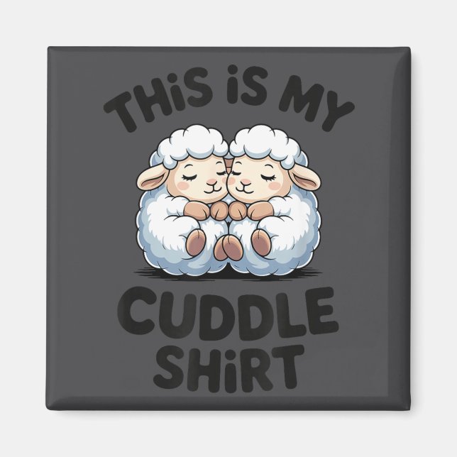 Imã This Is My Cuddle Shirt Cute Sheep Couple Sleep  (Frente)