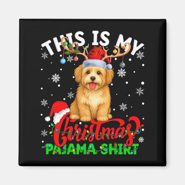 Imã This Is My Havanese Dog Ugly Christmas Pajama Swea (Frente)