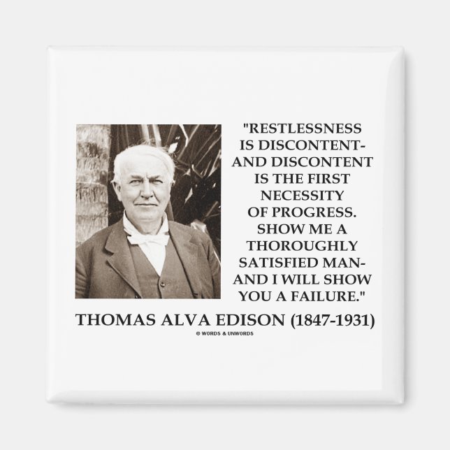 Imã Thomas Edison - Inquietação - Progresso do Descont (Frente)