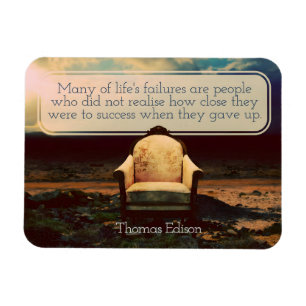 Ímã Thomas Edison Inspirational Cote "Falhas"
