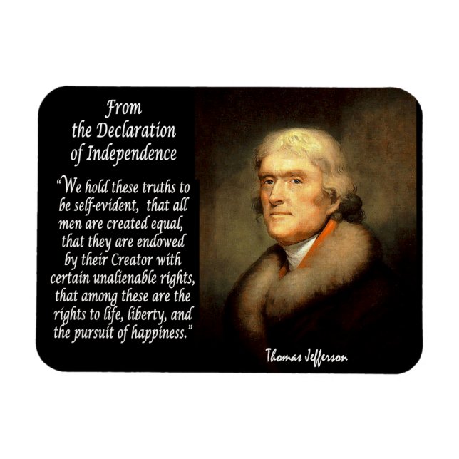 Ímã Thomas Jefferson - Declaração de Independência (Horizontal)