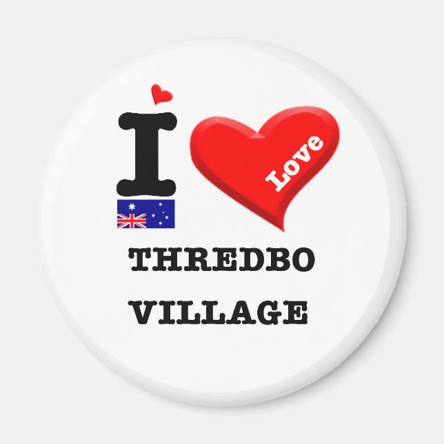 Imã THREDBO VILLAGE - Eu amo (Frente)