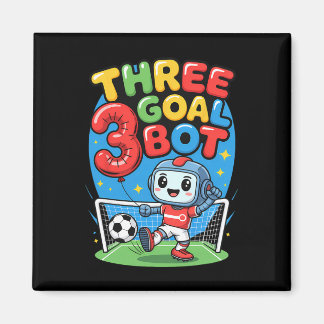 Imã Three Goal Bot Soccer Lover 3th Birthday