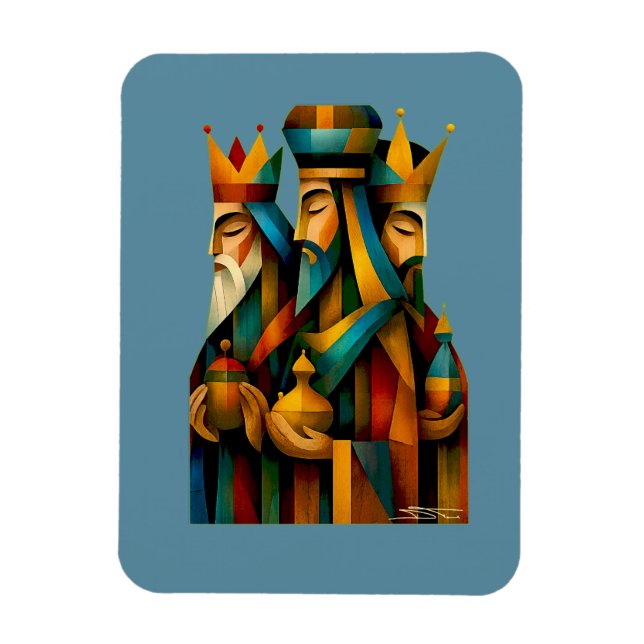 Ímã Three Wise Men Abstract Nativity Art (Vertical)