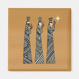 Imã Three Wise Men Black & White Christmas Nativity