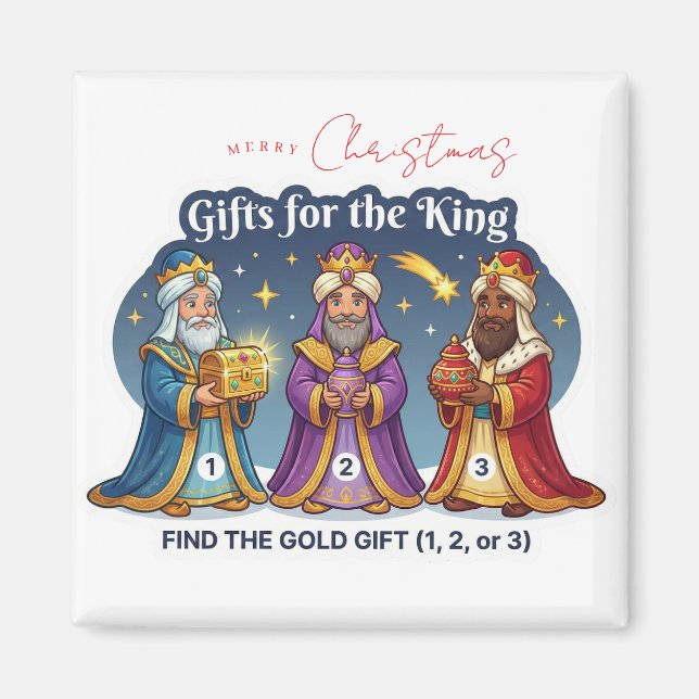 Imã Three Wise Men Christmas Gifts Logic Game Magnet (Frente)