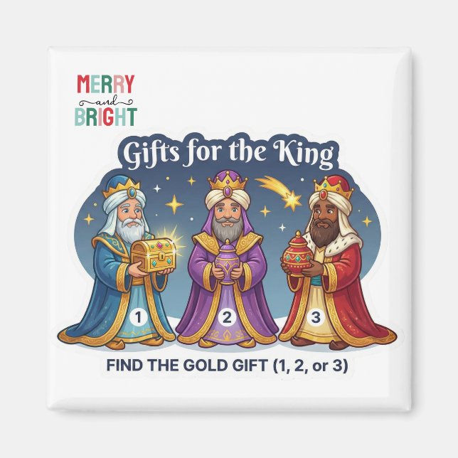 Imã Three Wise Men Christmas Gifts Logic Game Magnet (Frente)