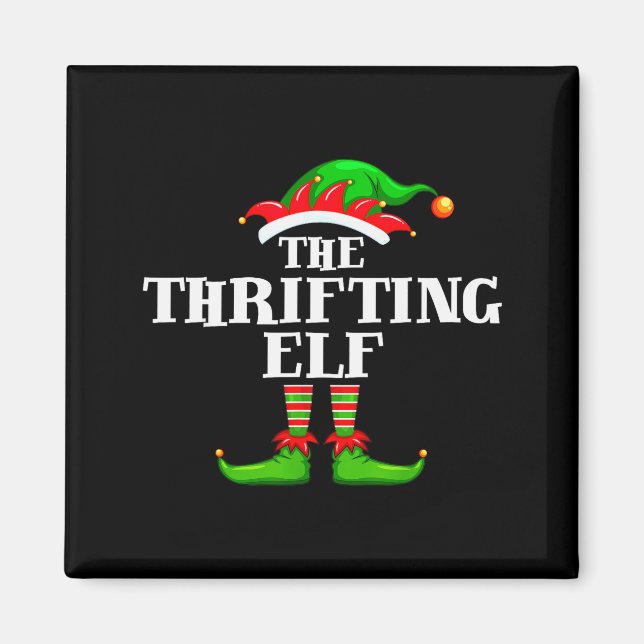 Imã Thrifting Elf Matching Family Group Christmas Part (Frente)