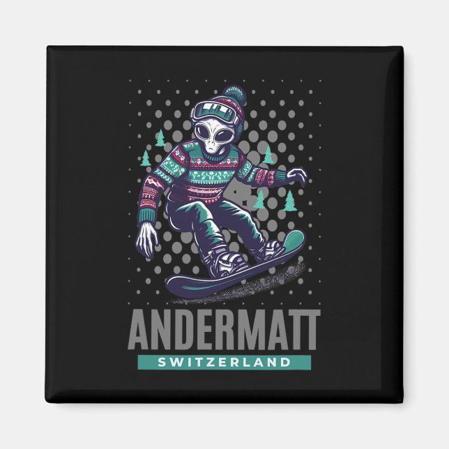 Imã Thrills Cósmicos - Snowboard De Alienígena No Ande (Frente)