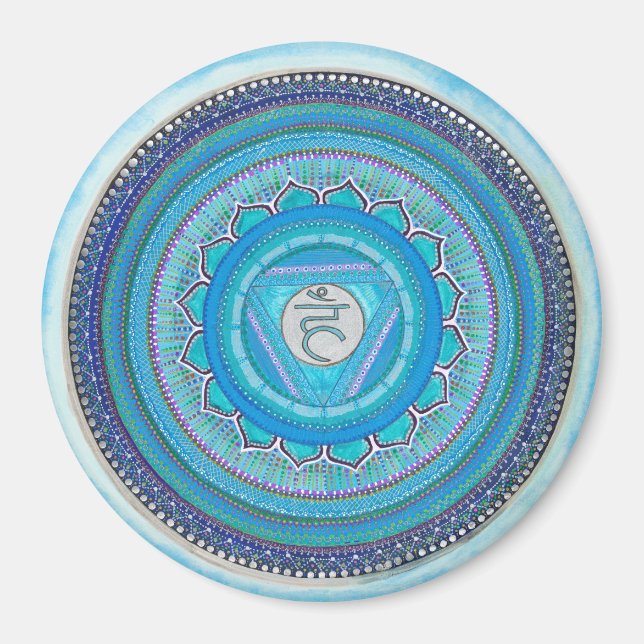 Imã Throat Chakra Mandala Magnet (Frente)