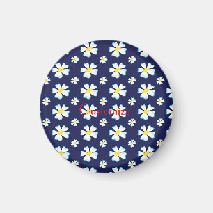 Imã Thunder_Cove do Padrão de Flor Branco