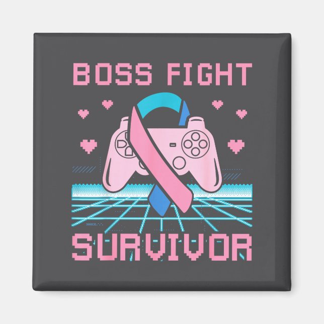 Imã Thyroid Cancer Awareness Boss Fight Survivor Gamer (Frente)