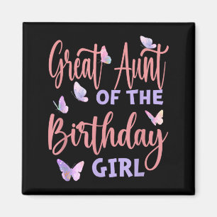 Imã Tia Avó da Menina de Aniversário Família Borboleta