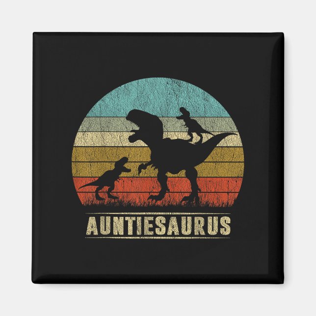 Imã Tia Dinossaur Auntiesaurus 2 Duas Crianças Corresp (Frente)