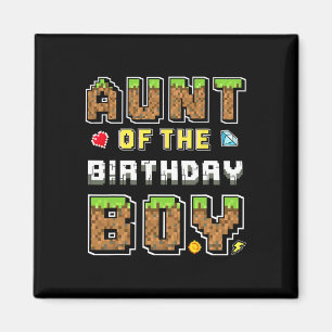 Imã Tia Do Menino Aniversariante Gamer Pixel Aniversár