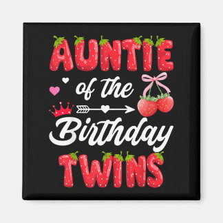 Imã Tia dos Gêmeos de Aniversário Menina de 1º Anivers