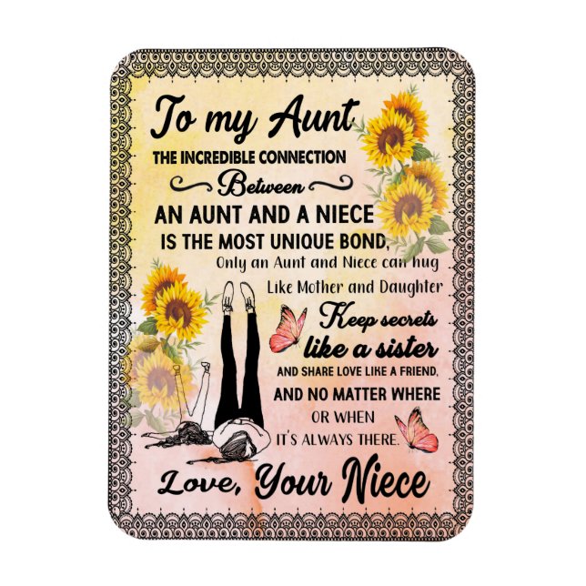 Ímã Tia Gifts | Carta À Minha Tia Love Da Niece (Vertical)