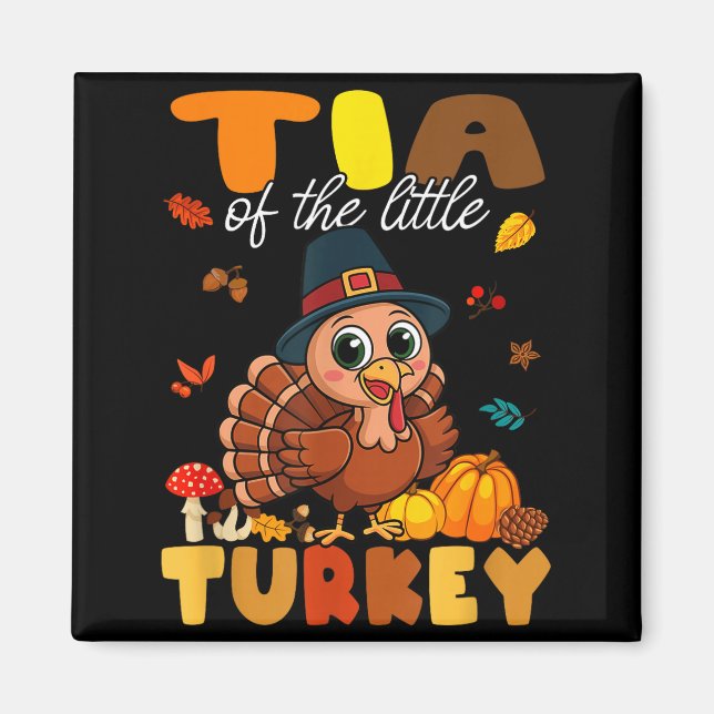 Imã Tia Of The Little Turkey Thanksgiving Baby Shower  (Frente)