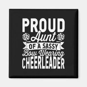 Imã Tia Orgulhosa De Uma Cheerleader Que Usa Laço Sy