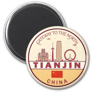Imã Tianjin China City Skyline Emblem