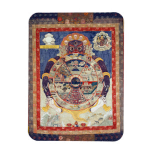 Ímã Tibetan Wheel of Life Cycle of Samsara