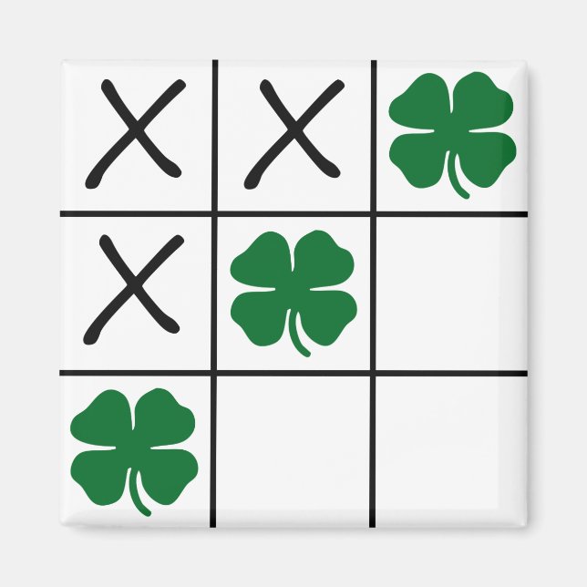 Imã Tic Tac Toe Shamrock (Frente)