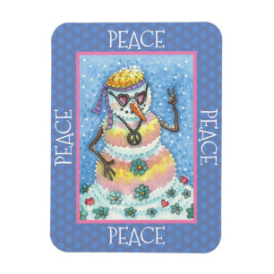 ÍMÃ TIE DYE GROOVY SNOWMAN, PAZ NO NATAL DA TERRA
