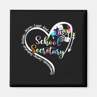 Imã Tie Dye Heart School Secretary Life Cute Back to