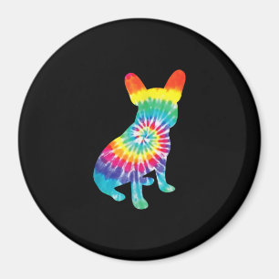 Imã Tie Dye Hippie French Bulldog Gift For Dog Lover