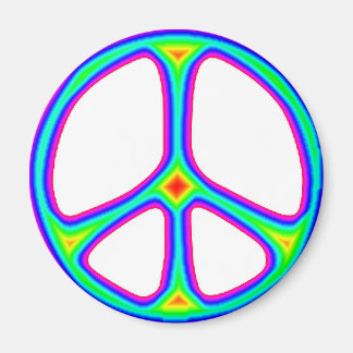 Imã Tie Dye Rainbow Peace Sign 60's Hippie Love