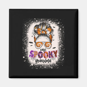 Imã Tie Dye Spooky Vovó Halloween Monster Messy Bun