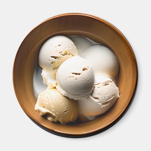 Imã Tigela da Sorvete da Vanilla (Frente)