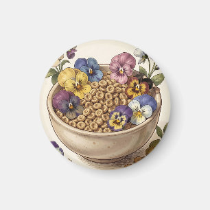 Imã Tigela de Cereais Flor de Amor-Perfeito Caprichosa