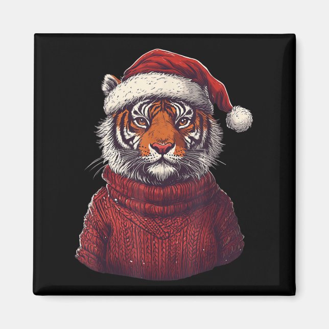 Imã Tiger Ugly Sweater Natal (Frente)
