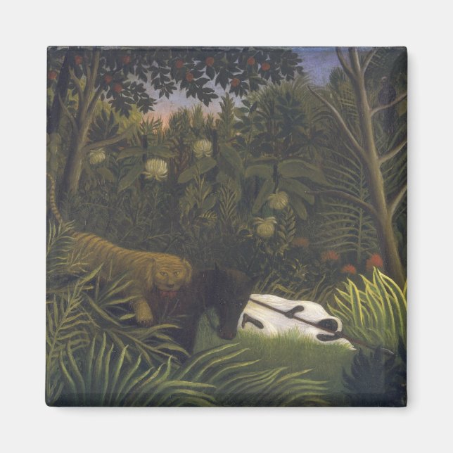 Imã Tigre Atacando um Cavalo e um Homem Negro Dormindo (Frente)