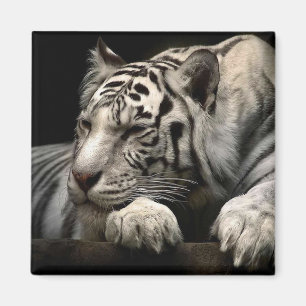 Imã Tigre Branco Descansado